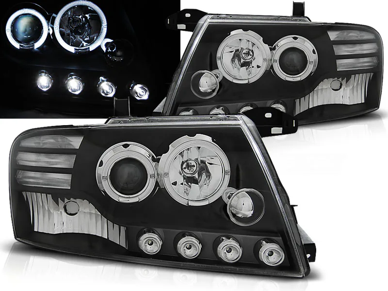 Frontlykter Mitsubishi Pajero V60 00-06 Angel Eyes Sort