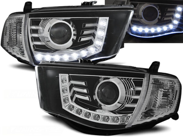 Frontlykter Mitsubishi L200 06-10 Daylight Svart – bilde 1 av 2