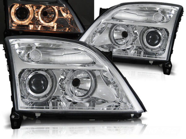 Frontlykter Opel Vectra C 04.02-08.05 Angel Eyes Krom – bilde 1 av 2