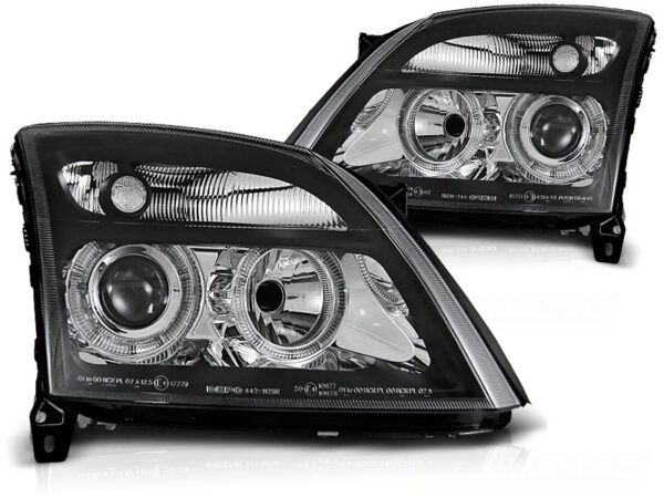 Frontlykter Opel Vectra C 04.02-08.05 Angel Eyes Svart – bilde 2 av 2