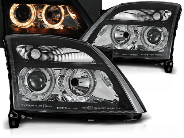 Frontlykter Opel Vectra C 04.02-08.05 Angel Eyes Svart – bilde 1 av 2