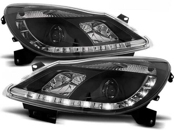 Frontlykter Opel Corsa D 04.06-11 Daylight Svart – uten AFS