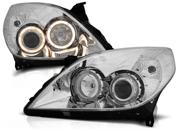 Frontlykter Opel Vectra C 05-08 Angel Eyes Krom – bilde 2 av 2
