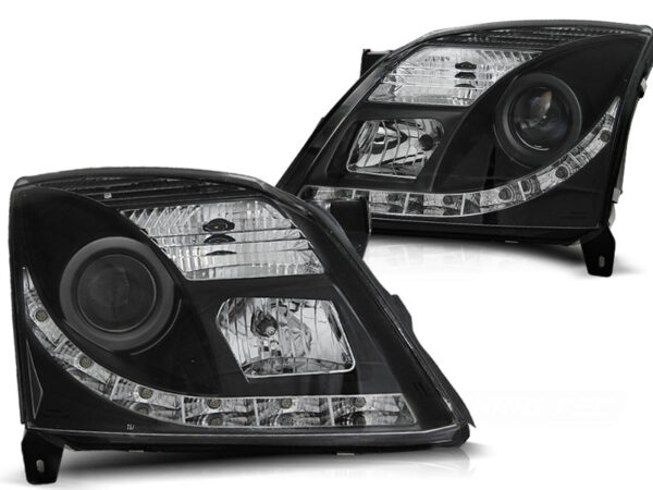 Frontlykter Opel Vectra C 04.02-08.05 TRU DRL Svart – bilde 2 av 2