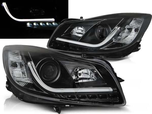 Frontlykter Opel Insignia 08-12 Svart Tube Lights – bilde 1 av 2