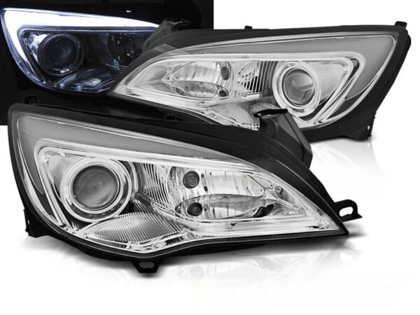 Frontlykter Opel Astra J 10-15 Tube Lights Krom – bilde 1 av 2