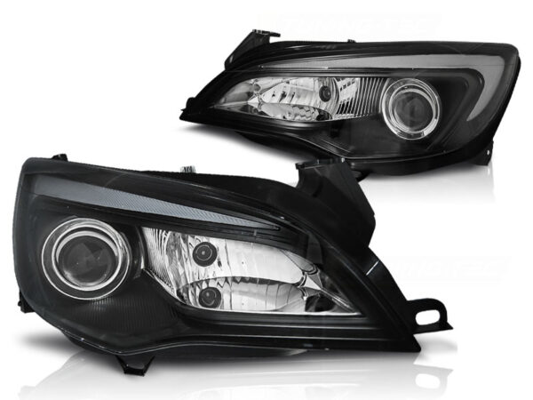 Frontlykter Opel Astra J 10-15 Tube Lights Svart – bilde 2 av 2