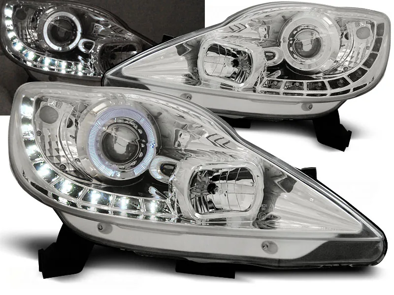 Frontlykter Peugeot 107 05-11 Daylight Chrome