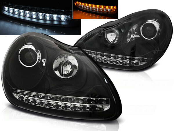 Frontlykter Porsche Cayenne 02-06 Xenon Daylight Svart – bilde 1 av 2