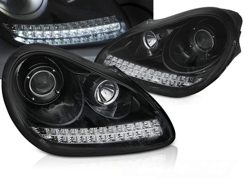 Frontlykter Porsche Cayenne 02-06 Daylight Black HID Xenon