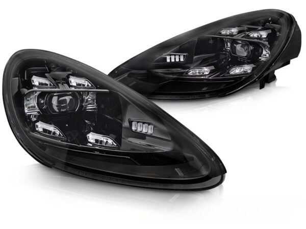 Frontlykter Porsche Cayenne 10-15 LED DRL Svart – for xenon