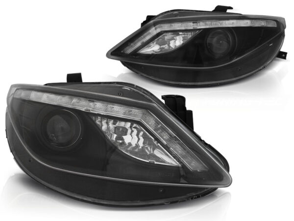 Frontlykter Seat Ibiza 6J 06.08-12 Daylight Svart With LED Blinklys – bilde 2 av 2