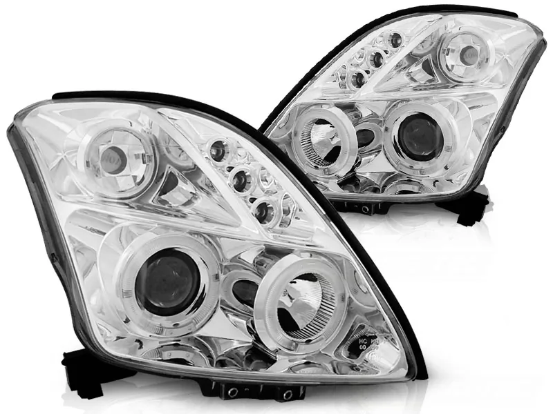 Frontlykter Suzuki Swift 05.05-10 Angel Eyes Chrome - Bilde 2