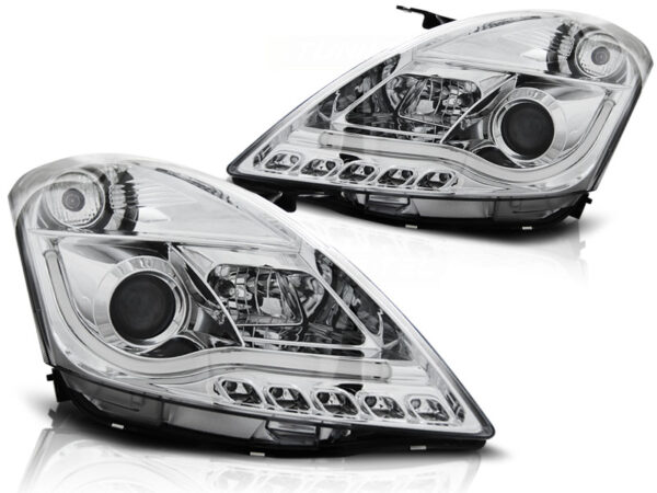 Frontlykter Suzuki Swift V 10-16 Tube Lights Krom – bilde 2 av 2