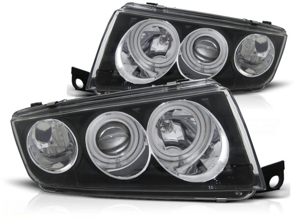 Frontlykter Skoda Fabia I 12.99-08 Angel Eyes Svart – bilde 2 av 2