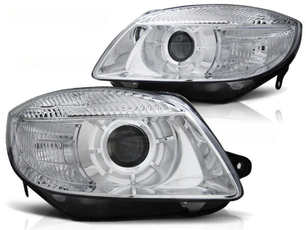 Frontlykter Skoda Fabia 07-03.10/Roomster 06-03.10 Krom