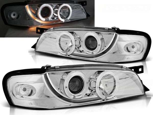 Frontlykter Subaru Impreza 05.93-10.00 Angel Eyes Krom – bilde 1 av 2