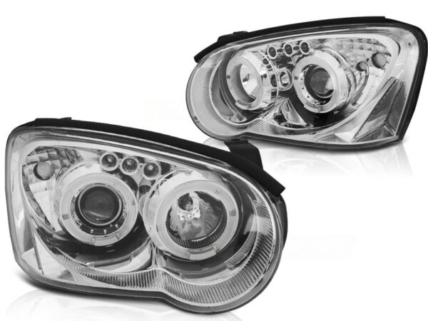 Frontlykter Subaru Impreza II Gd Gg 03-05 Angel Eyes Krom – bilde 2 av 2