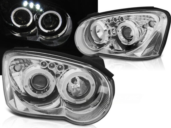 Frontlykter Subaru Impreza II Gd Gg 03-05 Angel Eyes Krom – bilde 1 av 2