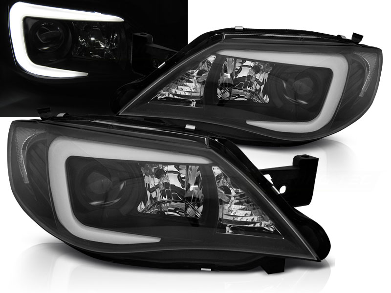 Frontlykter Subaru Impreza III GH 07-12 Tube Black HID