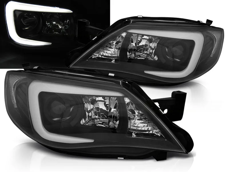 Frontlykter Subaru Impreza III GH 07-12 Tube Black HID