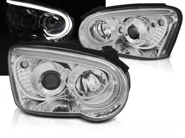 Frontlykter Subaru Impreza II Gd Gg 03-05 Tube Lights Krom – bilde 1 av 2