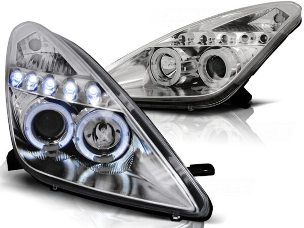 Frontlykter Toyota Celica T230 99-05 Angel Eyes Krom – bilde 2 av 2