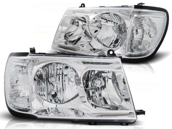 Frontlykter Toyota Land Cruiser Fj100 98-04 Krom
