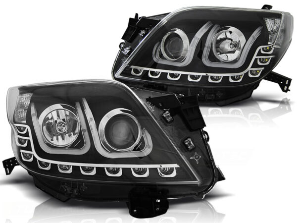 Frontlykter Toyota Land Cruiser 150 09-13 Tube Lights Svart – bilde 2 av 2
