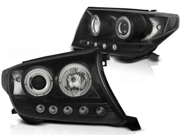 Frontlykter Toyota Land Cruiser Fj200 07-12 Angel Eyes Svart – bilde 2 av 2