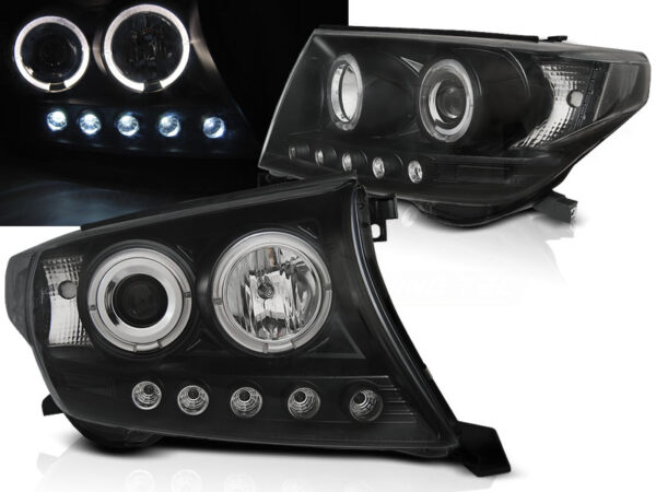 Frontlykter Toyota Land Cruiser Fj200 07-12 Angel Eyes Svart – bilde 1 av 2