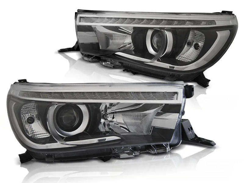 Frontlykter Toyota Hilux 16- Led-projektor True Drl Sort - Bilde 2