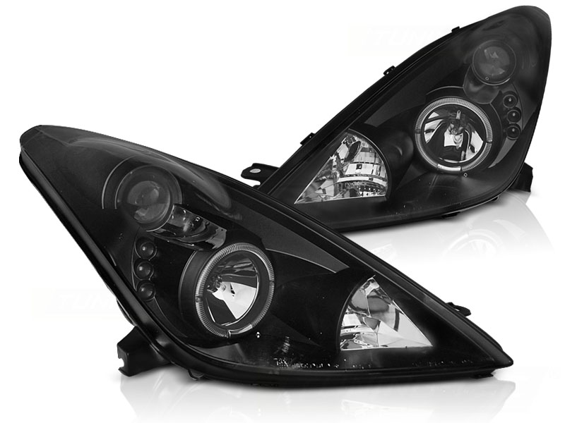 Frontlykter Toyota Celica T230 99-05 Angel Eyes Black - Bilde 2