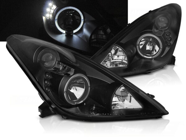 Frontlykter Toyota Celica T230 99-05 Angel Eyes Svart – bilde 1 av 2