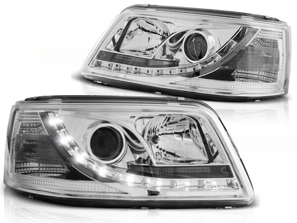 Frontlykter VW T5 04.03-08.09 Daylight Krom