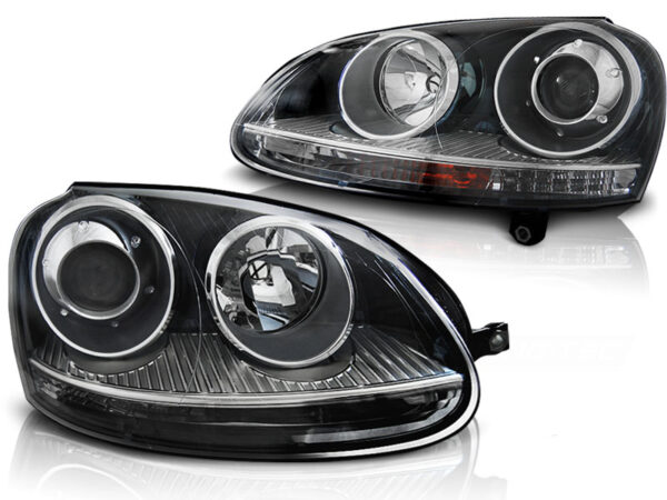 Frontlykter VW Golf 5 10.03-09 Sport Svart – bilde 2 av 2