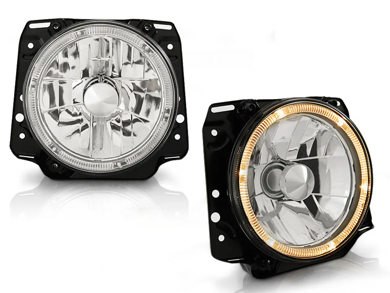 Frontlykter VW Golf II 2 08.83-08.91 Angel Eyes Chrome - Bilde 2