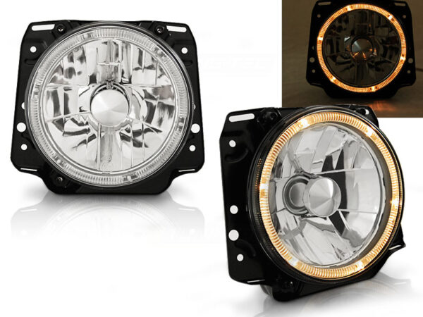Frontlykter VW Golf II 2 08.83-08.91 Angel Eyes Krom – bilde 1 av 2