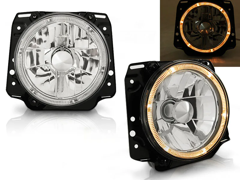 Frontlykter VW Golf II 2 08.83-08.91 Angel Eyes Chrome