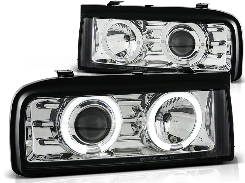 Frontlykter VW Corrado 88-95 Angel Eyes Chrome