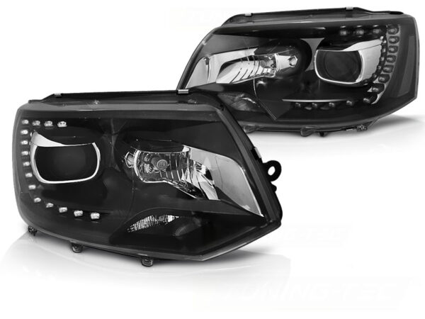 Frontlykter VW T5 10-15 TRU DRL Svart – bilde 2 av 2