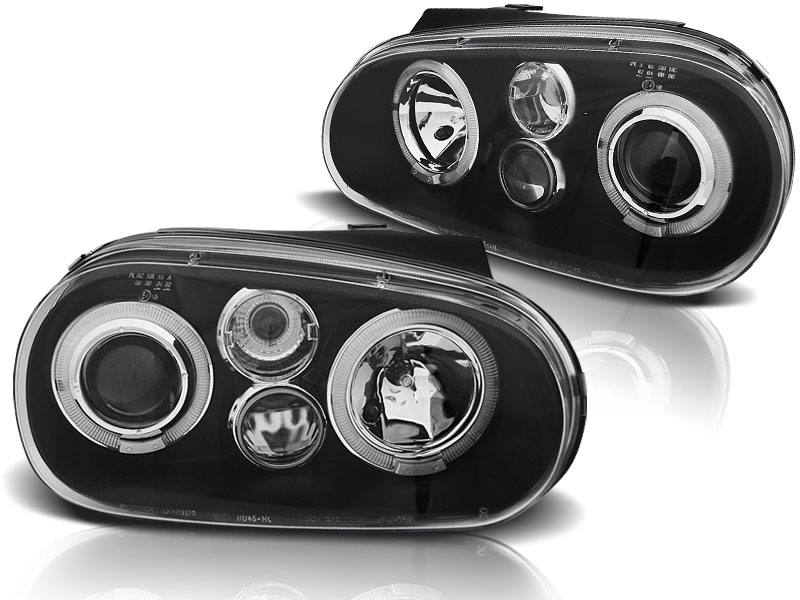 Frontlykter VW Golf 4 09.97-09.03 Angel Eyes Black - Bilde 2
