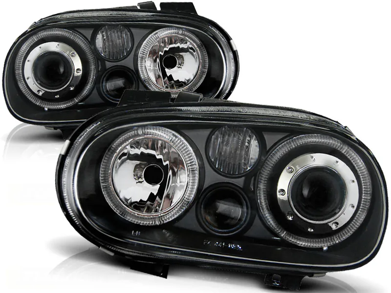 Frontlykter VW Golf 4 09.97-09.03 Angel Eyes Black - Bilde 2