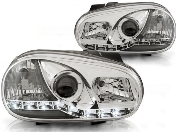 Frontlykter VW Golf 4 09.97-09.0 Daylight Krom