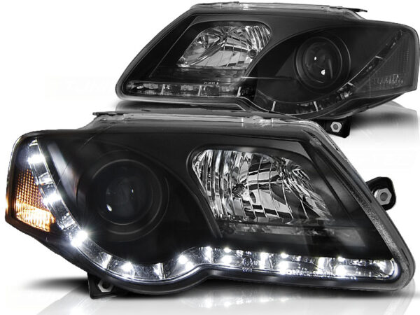 Frontlykter VW Passat B6 3C 03.05-10 Daylight Svart – bilde 2 av 2