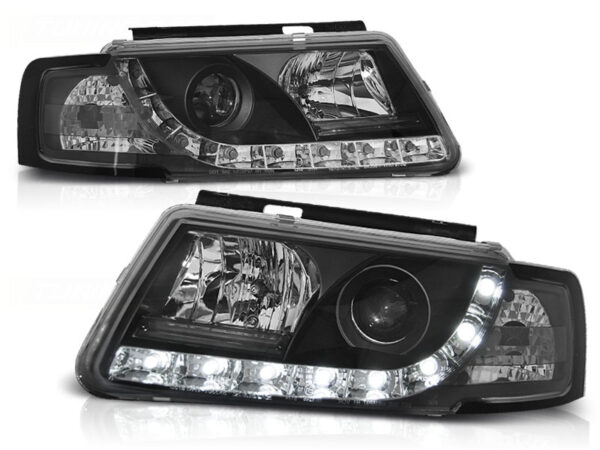 Frontlykter VW Passat B5 3B 11.96-08.00 TRU DRL Svart – bilde 2 av 2