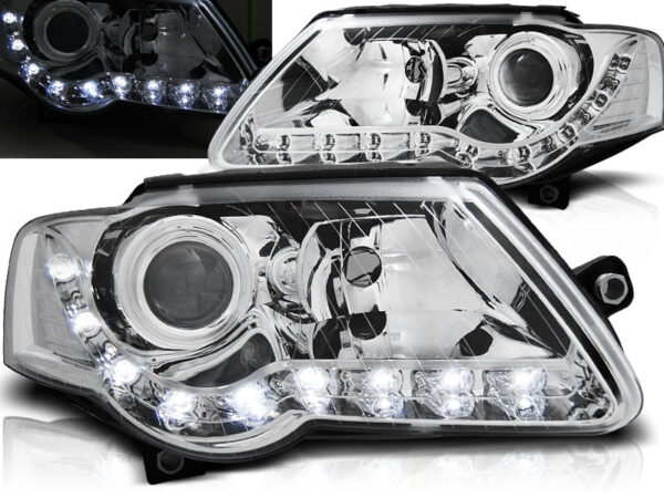Frontlykter VW Passat B6 3C 03.05-10 Daylight Krom – bilde 1 av 2