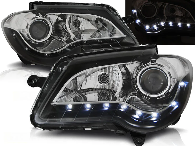 Frontlykter VW Touran 06-10 Daylight Black