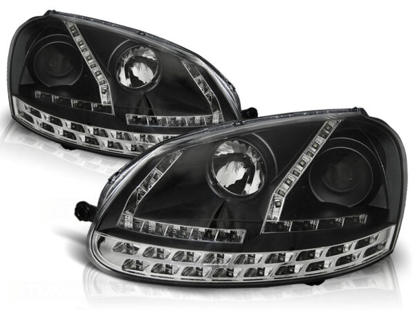 Frontlykter VW Golf 5 03-08 Daylight Svart – bilde 2 av 2