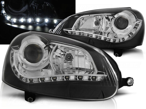 Frontlykter VW Golf 5 Daylight Svart – bilde 1 av 2